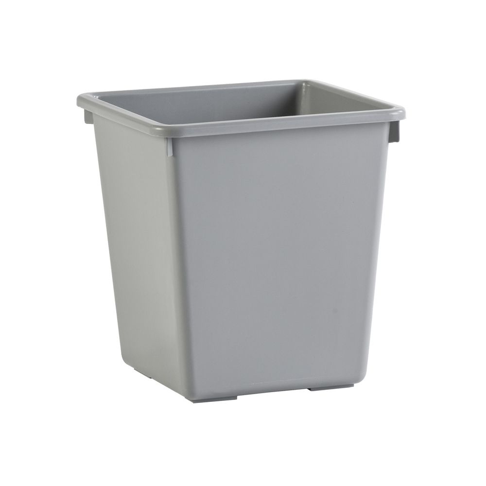 Vierkant tapse papierbak 27 ltr - grijs
