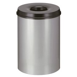 Vlamdovende papierbak 30 ltr - grijs/zwart