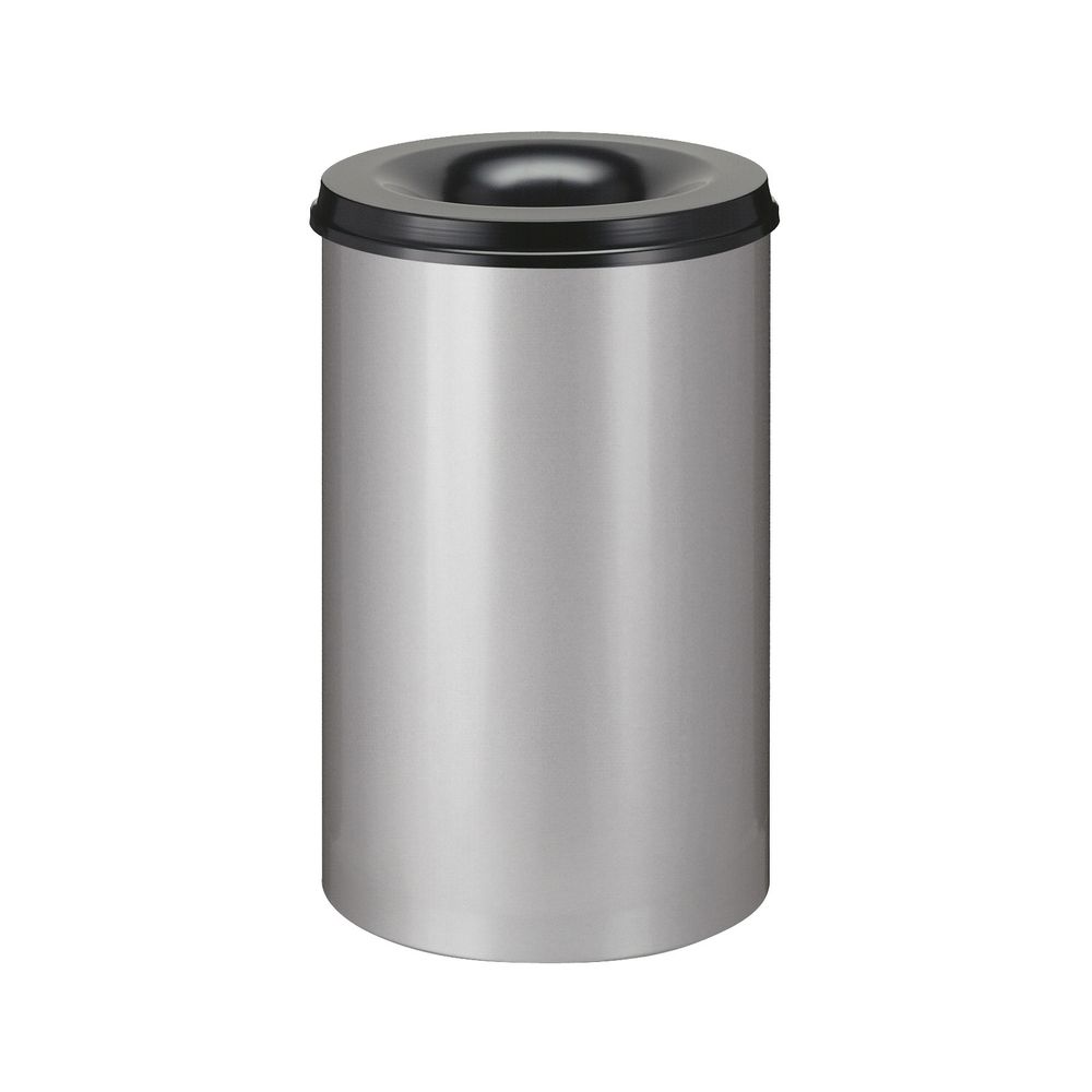 Vlamdovende papierbak 110 ltr - aluminiumgrijs/zwart