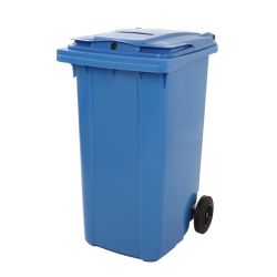 Container met papiergleuf en slot - blauw