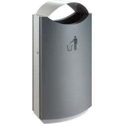 Buitenafvalbak met afdak 68 ltr - grijs