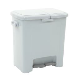 Pedaalemmer Divided Dustbin - grijs