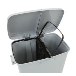 Pedaalemmer Divided Dustbin - grijs