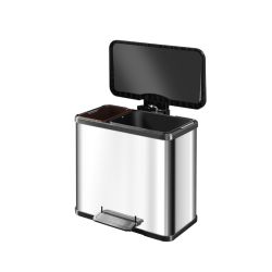 Hailo Öko Duo Plus 19 + 11 ltr - RVS/zwart