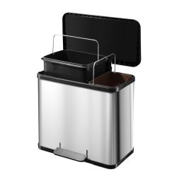 Hailo Öko Duo Plus 19 + 11 ltr - RVS/zwart
