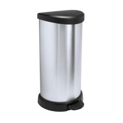 Pedaalemmer Decobin 40 ltr - zilver/zwart
