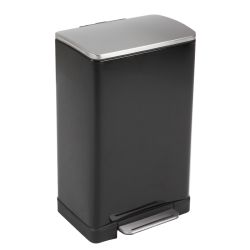 EKO Pedaalemmer E-Cube 40 ltr - zwart/mat RVS