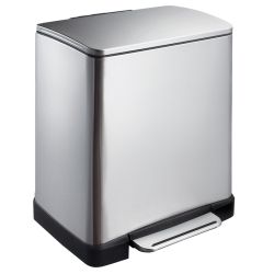 EKO Pedaalemmer E-Cube recycling 10+9 ltr - mat RVS