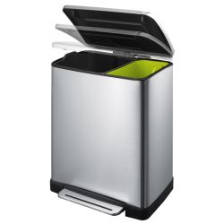 EKO Pedaalemmer E-Cube recycling 10+9 ltr - mat RVS