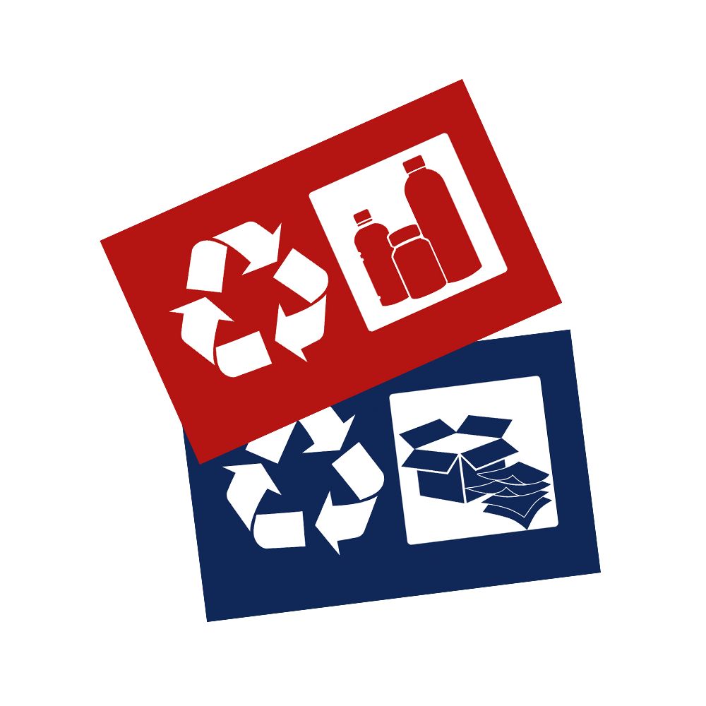 Stickerset afvalscheiding - blauw, rood