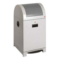 Hailo ProfiLine recycling pedaalemmer met binnenemmer 40 ltr - witaluminium/grijs