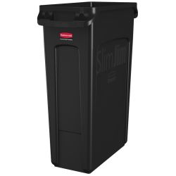Rubbermaid Slim Jim met luchtsleuven 87 ltr - zwart