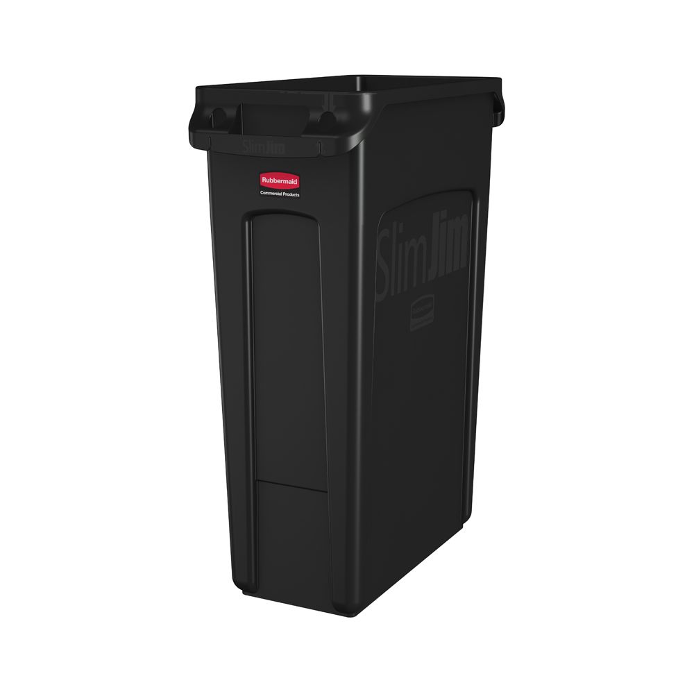 Rubbermaid Slim Jim met luchtsleuven 87 ltr - zwart