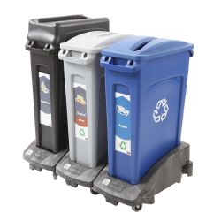Rubbermaid Slim Jim met luchtsleuven 87 ltr - zwart