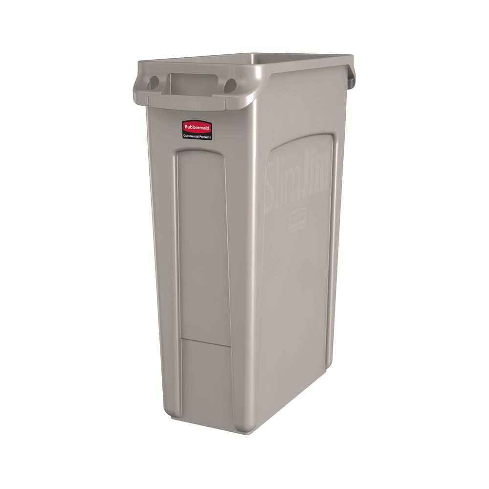 Rubbermaid Slim Jim met luchtsleuven 87 ltr - beige