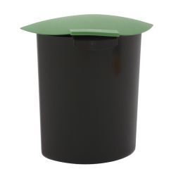 Inzet 6 ltr met deksel - zwart/groen