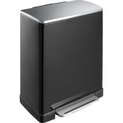 EKO Pedaalemmer E-Cube recycling 28+18 ltr - zwart/mat RVS