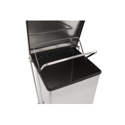 Industriële pedaalemmer 45 ltr - mat RVS