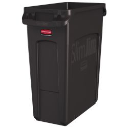 Rubbermaid Slim Jim met luchtsleuven 60 ltr - bruin