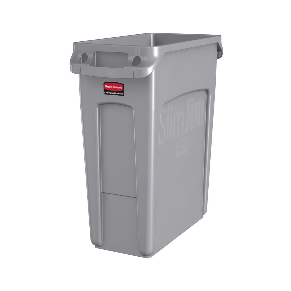 Rubbermaid Slim Jim met luchtsleuven 60 ltr - grijs