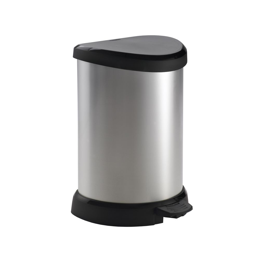 Pedaalemmer Decobin 20 ltr - zilver/zwart