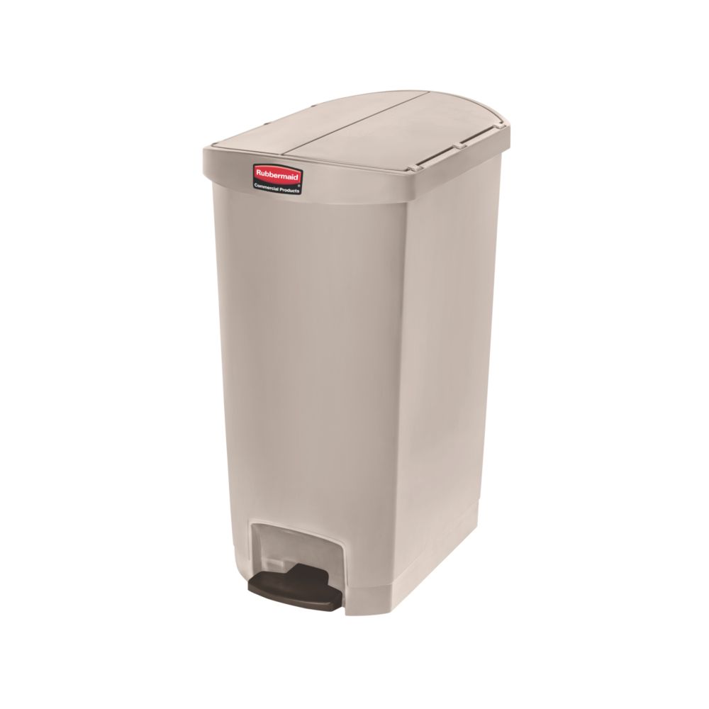 Rubbermaid Slim Jim Step On container End Step kunststof 68 ltr - beige