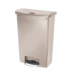 Rubbermaid Slim Jim Step On container Front Step kunststof 90 ltr - beige