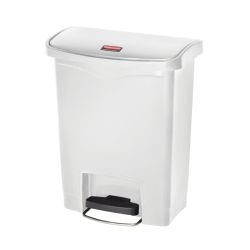 Rubbermaid Slim Jim Step On container Front Step kunststof 30 ltr - wit