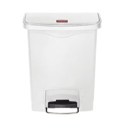 Rubbermaid Slim Jim Step On container Front Step kunststof 30 ltr - wit