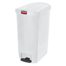 Rubbermaid Slim Jim Step On container End Step kunststof 68 ltr - wit