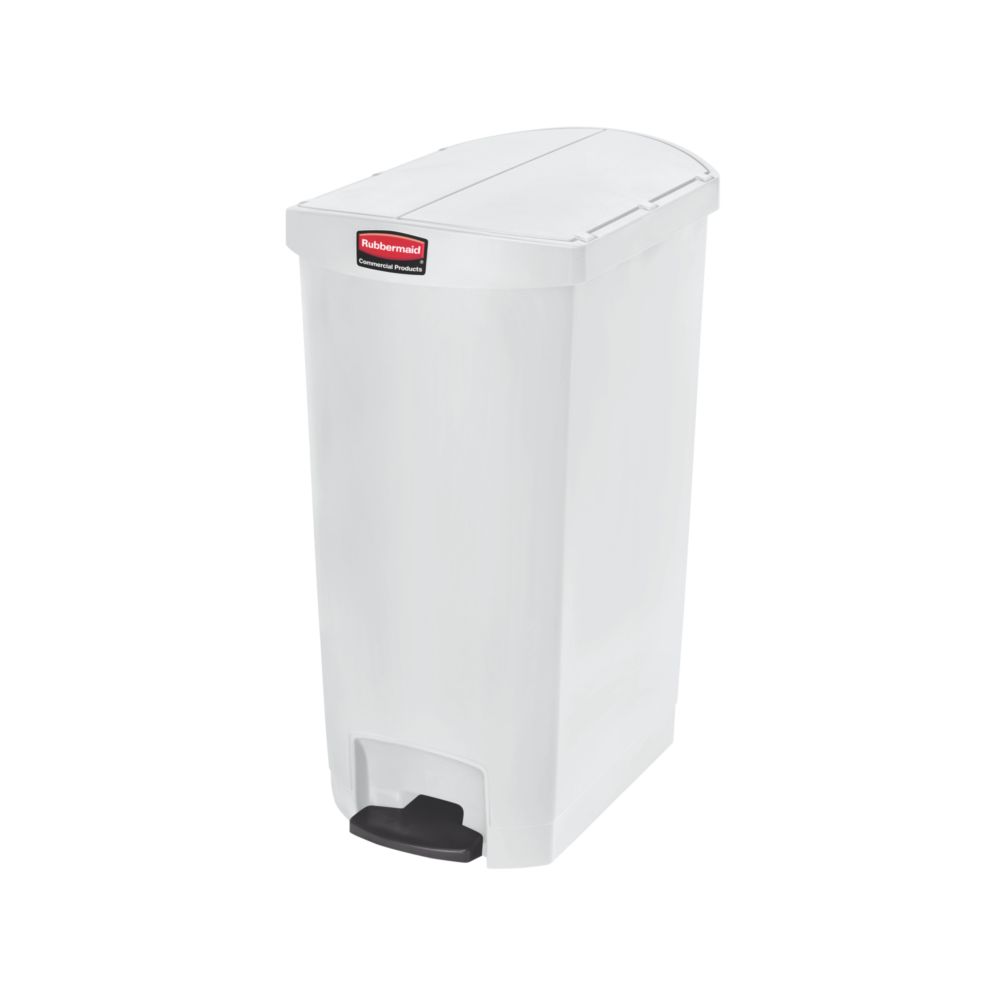 Rubbermaid Slim Jim Step On container End Step kunststof 68 ltr - wit