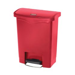 Rubbermaid Slim Jim Step On container Front Step kunststof 30 ltr - rood