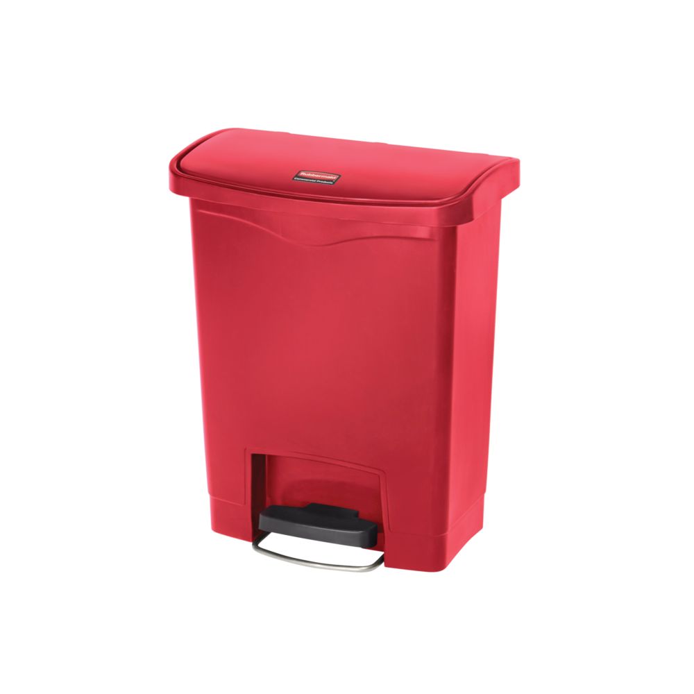 Rubbermaid Slim Jim Step On container Front Step kunststof 30 ltr - rood