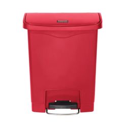 Rubbermaid Slim Jim Step On container Front Step kunststof 30 ltr - rood