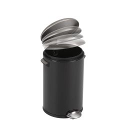 EKO Pedaalemmer Belle Deluxe 12 ltr - zwart/mat RVS