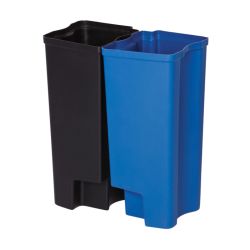 Rubbermaid Recycling binnenbakken 2x15 ltr Front Step kunststof - zwart/blauw