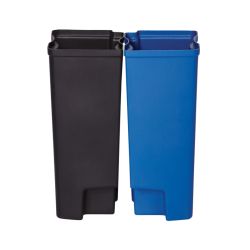 Rubbermaid Recycling binnenbakken 2x15 ltr Front Step kunststof - zwart/blauw