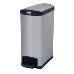 Rubbermaid Slim Jim Step On container End Step RVS 50 ltr - mat RVS/zwart