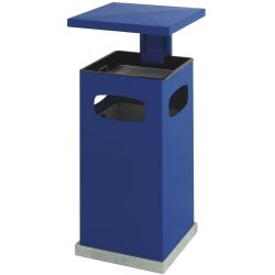 As-papierbak met afneembaar afdak 70 ltr - blauw