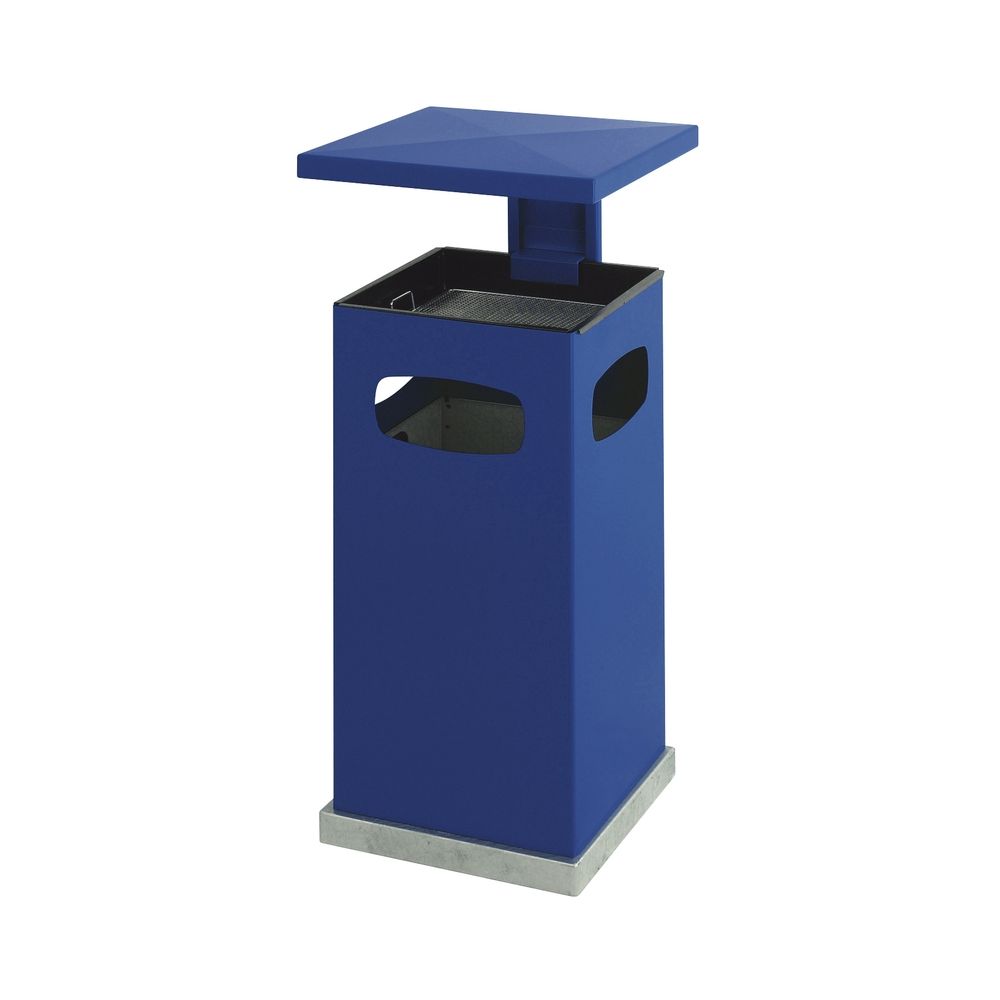 As-papierbak met afneembaar afdak 70 ltr - blauw