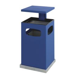 As-papierbak met afneembaar afdak 80 ltr - blauw