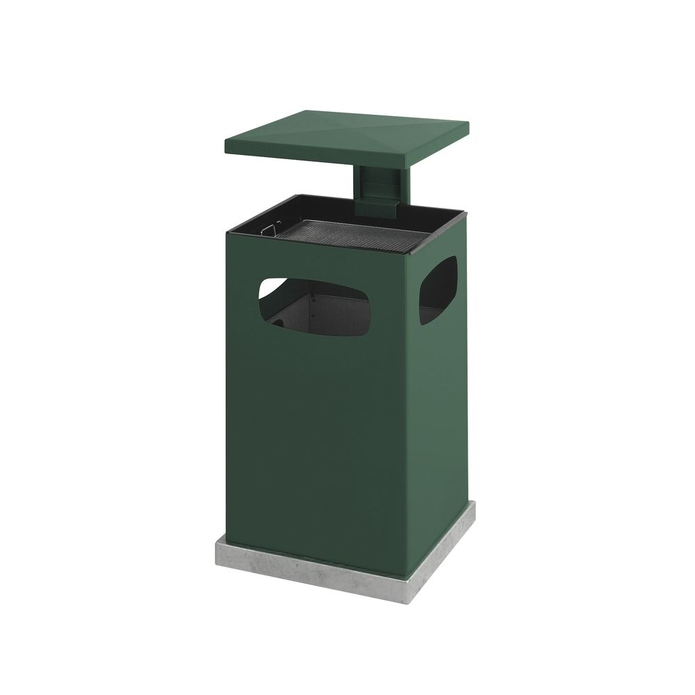 As-papierbak met afneembaar afdak 80 ltr - groen