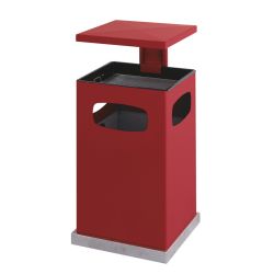 As-papierbak met afneembaar afdak 80 ltr - rood