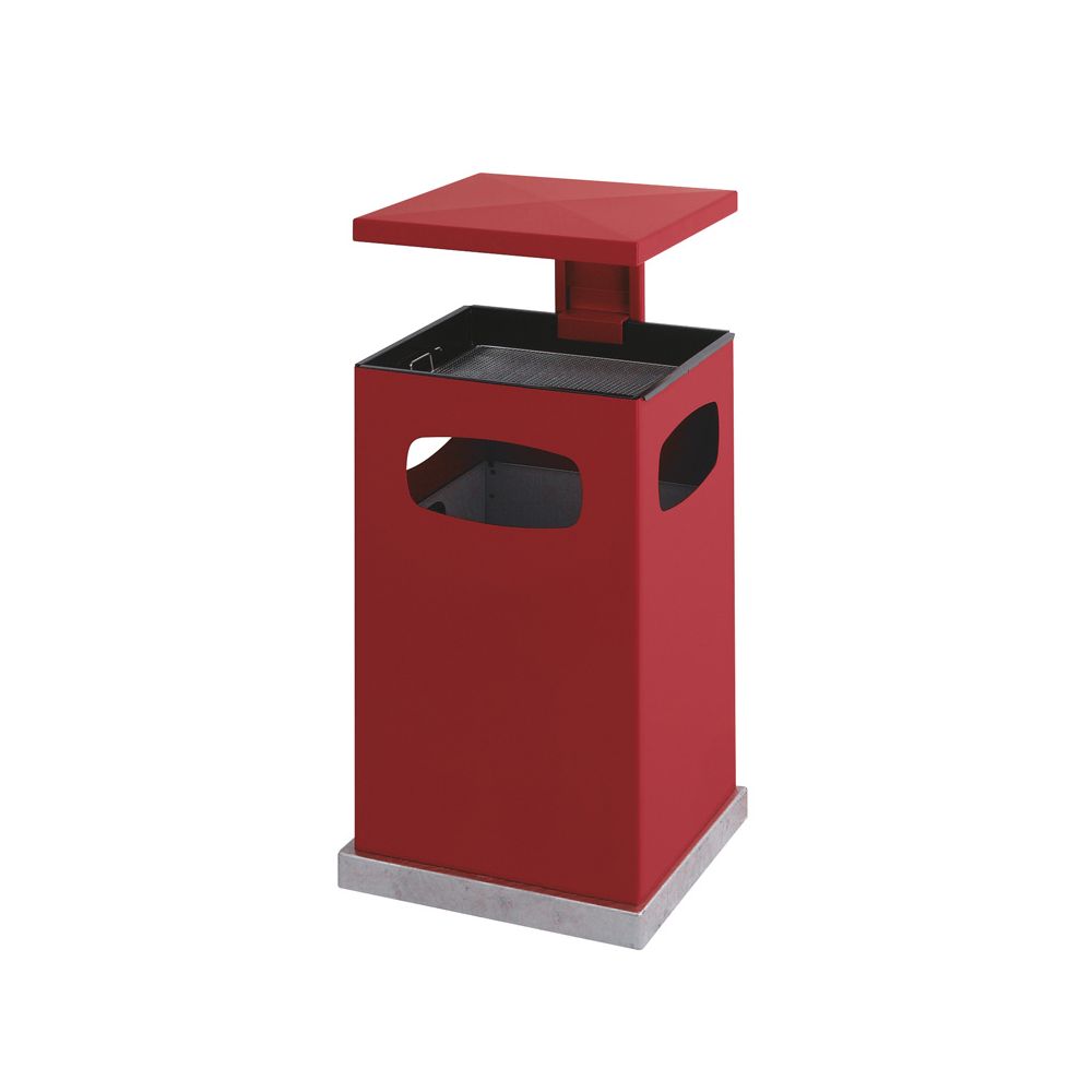 As-papierbak met afneembaar afdak 80 ltr - rood