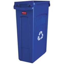 Rubbermaid Slim Jim met luchtsleuven 87 ltr - blauw