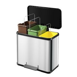 Hailo Öko Trio Plus 3x 11 ltr - RVS/zwart