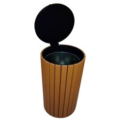 Buitenafvalbak houtlook 90ltr - antraciet