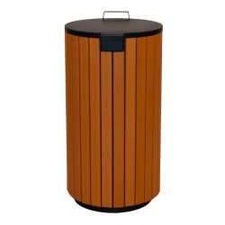 Buitenafvalbak houtlook 90ltr - antraciet