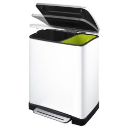 EKO Pedaalemmer E-Cube recycling 28+18 ltr - wit