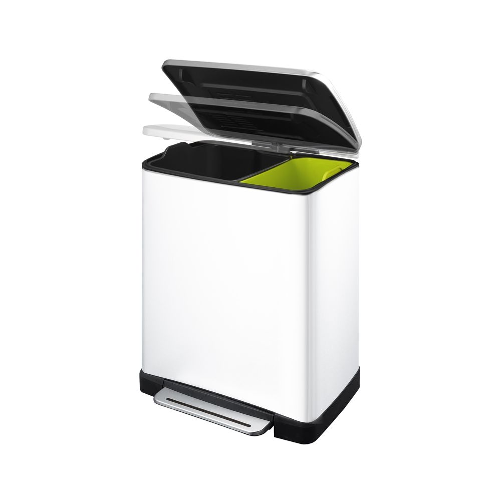 EKO Pedaalemmer E-Cube recycling 28+18 ltr - wit